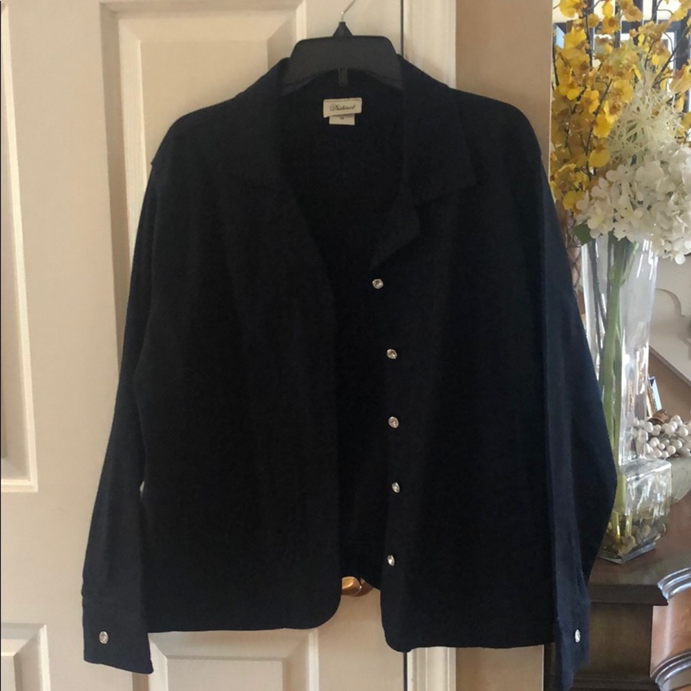 Denim Jean Jacket in black size 1X with crystals